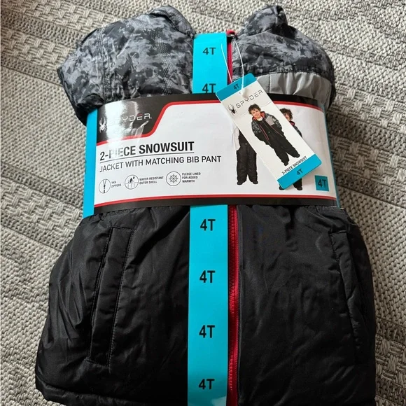 Spyder Black and Gray Snowsuit Set 4T - Picture 1 of 8